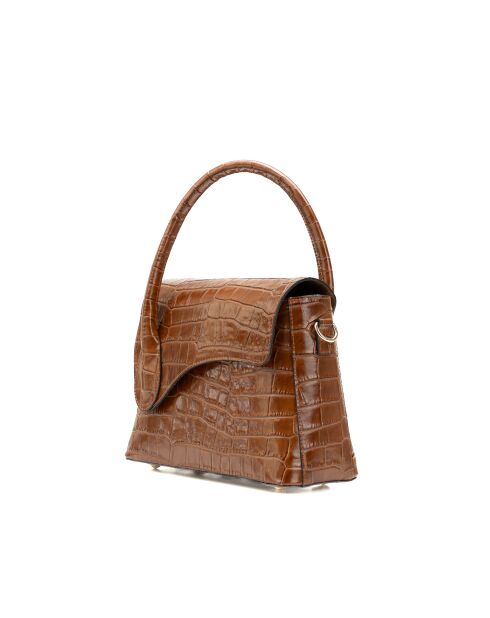 Sonia croco camel leren handtas