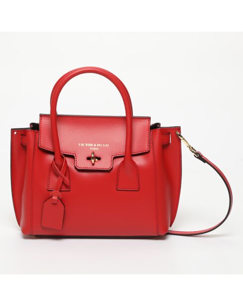 Sac à main en cuir Jany rouge - 25x19x7 cm