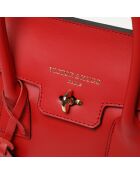 Jany rode leren handtas - 25x19x7 cm