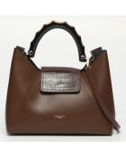 Ana braune Lederhandtasche - 35 x27 x13,5 cm