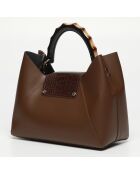 Ana braune Lederhandtasche - 35 x27 x13,5 cm