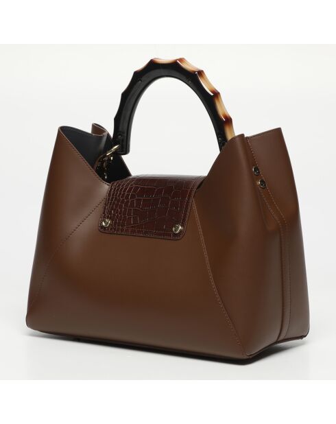 Ana braune Lederhandtasche - 35 x27 x13,5 cm