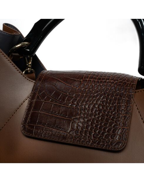 Ana braune Lederhandtasche - 35 x27 x13,5 cm