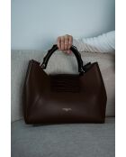 Ana braune Lederhandtasche - 35 x27 x13,5 cm