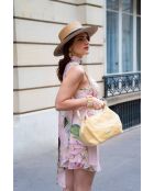 Gebroken witte leren handtas van Tahiti - 25x15x20cm