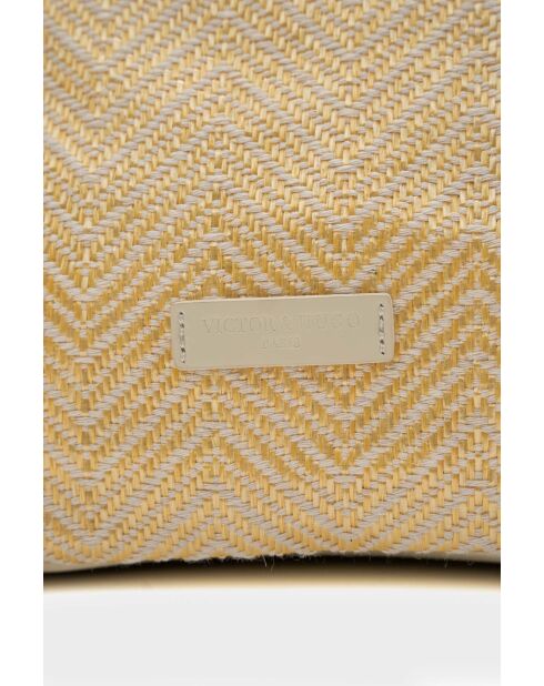 Gebroken witte leren handtas van Tahiti - 25x15x20cm