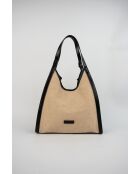 Sac porte epaule en cuir Zaya noir - 35 x37 x14cm