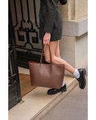 Sac cabas en cuir Cannes moka