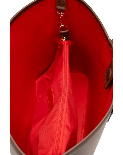 Sac cabas en cuir Cannes moka