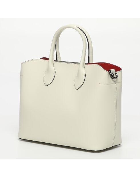 Sac à main en cuir Nisa blanc casse - 31 x25 x14 cm