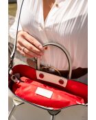 Sac à main en cuir Nisa blanc casse - 31 x25 x14 cm