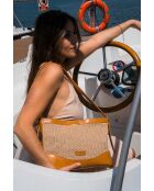 Sac porté épaule en cuir Malaya camel clair - 33 x24 x10cm