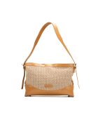 Sac porté épaule en cuir Malaya camel clair - 33 x24 x10cm