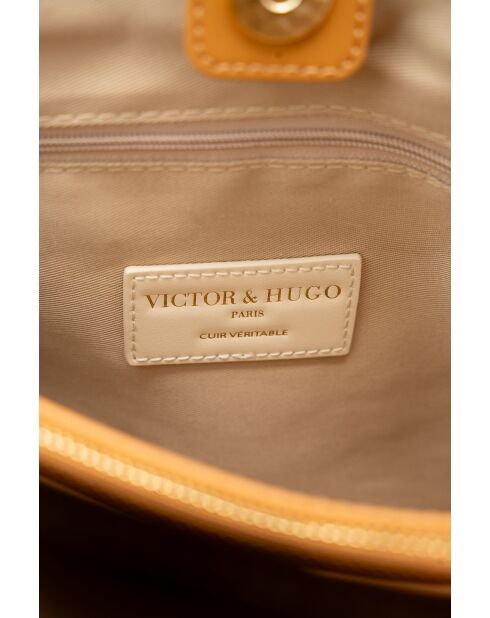 Sac porté épaule en cuir Malaya camel clair - 33 x24 x10cm