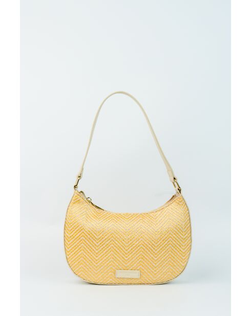 Sac porte epaule en cuir Amara blanc casse - 25 x15 x6cm