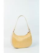 Sac porte epaule en cuir Amara blanc casse - 25 x15 x6cm