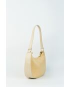 Sac porte epaule en cuir Amara blanc casse - 25 x15 x6cm