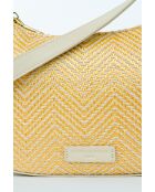 Sac porte epaule en cuir Amara blanc casse - 25 x15 x6cm