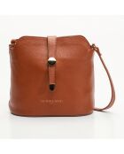 Sac bandouliere en cuir Elise camel - 22x23x13 cm