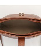 Sac bandouliere en cuir Elise camel - 22x23x13 cm