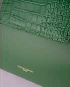 Ana groene leren handtas - 35 x27 x13,5 cm