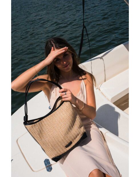 Sac porte epaule en cuir Luzia noir - 26 x34 x15cm