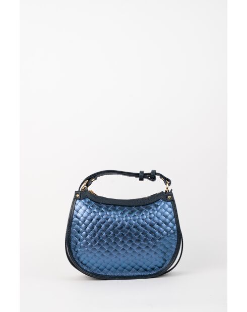 Sac à main en cuir Leana bleu - 14 x27 x7cm