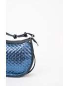 Sac à main en cuir Leana bleu - 14 x27 x7cm