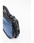 Sac à main en cuir Leana bleu - 14 x27 x7cm