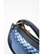 Sac à main en cuir Leana bleu - 14 x27 x7cm