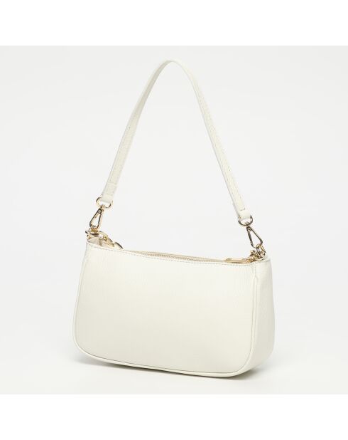 Sac porté épaule en cuir Paola blanc casse - 23 x15 x6 cm