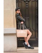 Sac cabas en cuir Cannes rose clair