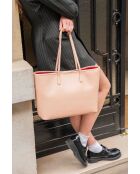 Sac cabas en cuir Cannes rose clair
