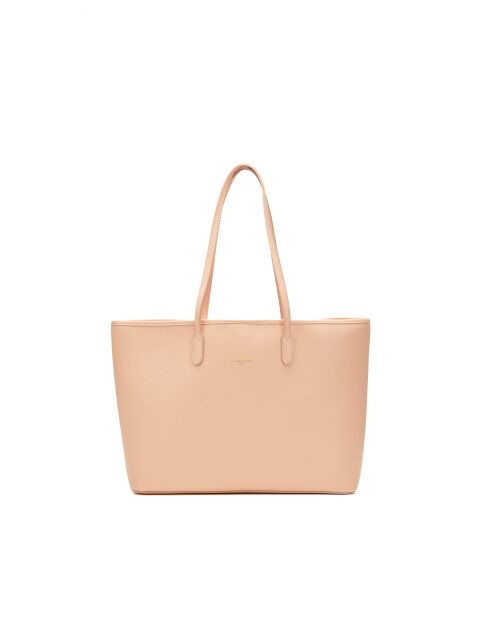 Sac cabas en cuir Cannes rose clair