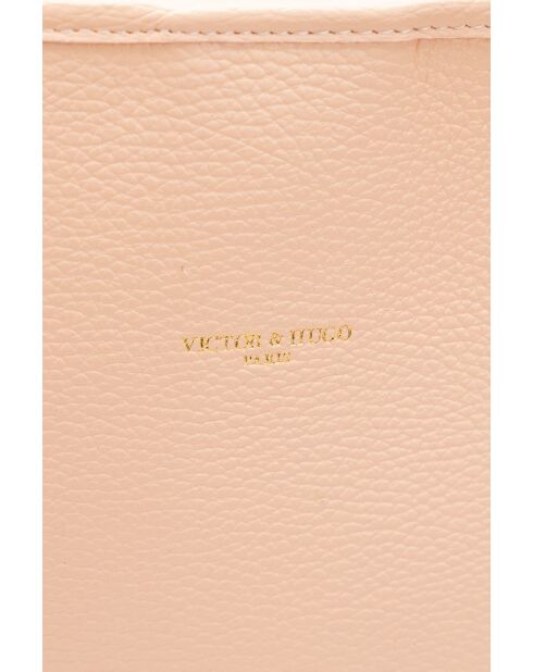 Sac cabas en cuir Cannes rose clair