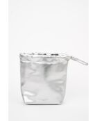 Sac bandouliere en cuir Elva argenté - 12 x17 x8cm