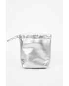 Sac bandouliere en cuir Elva argenté - 12 x17 x8cm