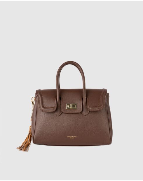 Bagatelle handtas van mokkaleer - 31 x 23 x 9 cm