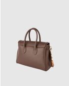 Bagatelle handtas van mokkaleer - 31 x 23 x 9 cm