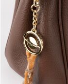 Bagatelle handtas van mokkaleer - 31 x 23 x 9 cm