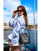 Elise schwarze Schultertasche aus Leder - 22x23x13 cm