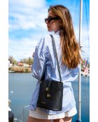 Elise schwarze Schultertasche aus Leder - 22x23x13 cm