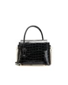 Sonia croco zwarte leren handtas
