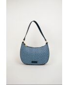 Sac porte epaule en cuir Amara bleu marine - 25 x15 x6cm