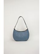 Sac porte epaule en cuir Amara bleu marine - 25 x15 x6cm