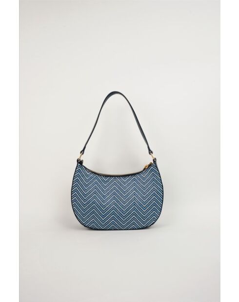 Sac porte epaule en cuir Amara bleu marine - 25 x15 x6cm