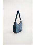 Sac porte epaule en cuir Amara bleu marine - 25 x15 x6cm