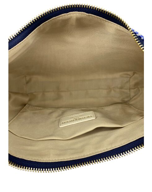 Sac porte epaule en cuir Amara bleu marine - 25 x15 x6cm