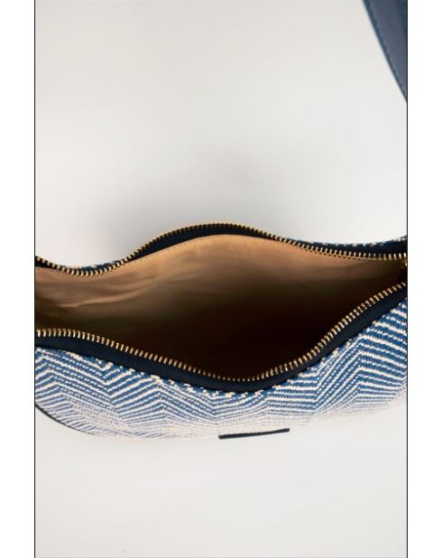 Sac porte epaule en cuir Amara bleu marine - 25 x15 x6cm