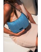 Sac porte epaule en cuir Amara bleu marine - 25 x15 x6cm